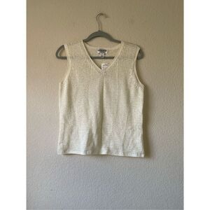 Nwt Pendleton white sweater‎ vest sleeveless blouse size large